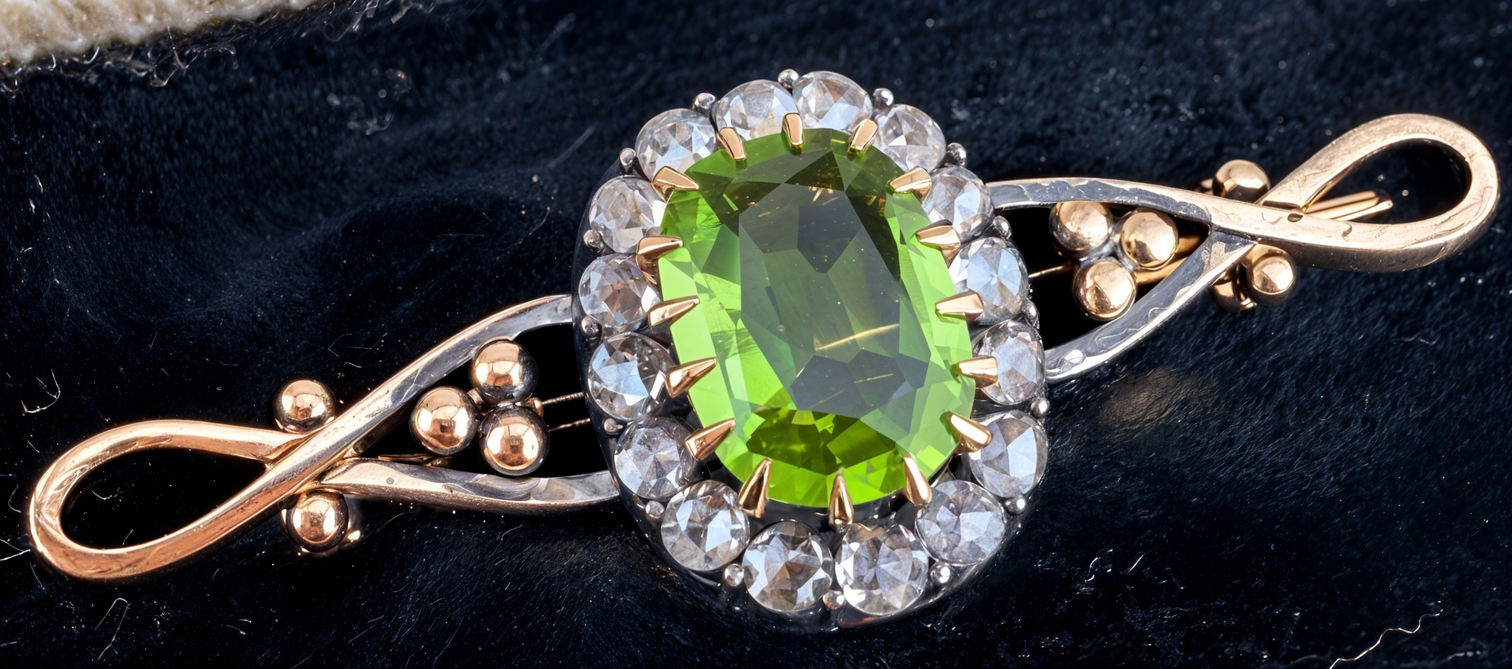 starozitna broz s diamantovými routy